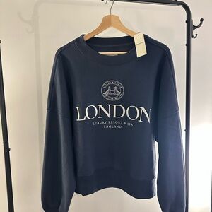 Abercrombie & Fitch Soft A&F Collection Dark Blue London Crewneck Sweatshirt